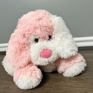 Circo Pink & White Shaggy Puppy Dog with Bandana Plush